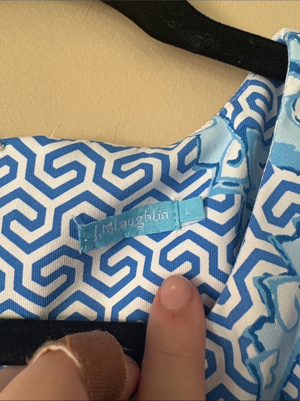 J. McLaughlin Blue & White Sofia Shift Dress in Catalina Cloth Size Large - Picture 4 of 9